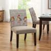 AMZRicher Xmas Winter Birds Chair Back Covers for Dining Chairs 4 Pack, Washable Removable Chair Slipcover Back Chair Protector for Wedding Party Baby Shower Rustic Christmas Snowflake Grey view 4