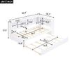 Hlcodca Solid Wood Daybed with Trundle, Twin Size Captain Platform Bed with 5 Built-in Storage Cabinets and USB Ports, for Kids Teens Adults (White-Daybed) view 2