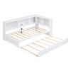 Hlcodca Solid Wood Daybed with Trundle, Twin Size Captain Platform Bed with 5 Built-in Storage Cabinets and USB Ports, for Kids Teens Adults (White-Daybed) view 4