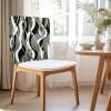 AMZRicher Teal Black Grey Chair Back Covers for Dining Chairs 4 Pack, Washable Removable Chair Slipcover Back Chair Protector for Wedding Party Baby Shower Modern Moire Geometric Abstract Art view 2