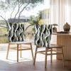 AMZRicher Teal Black Grey Chair Back Covers for Dining Chairs 4 Pack, Washable Removable Chair Slipcover Back Chair Protector for Wedding Party Baby Shower Modern Moire Geometric Abstract Art view 3