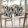 AMZRicher Teal Black Grey Chair Back Covers for Dining Chairs 4 Pack, Washable Removable Chair Slipcover Back Chair Protector for Wedding Party Baby Shower Modern Moire Geometric Abstract Art view 4