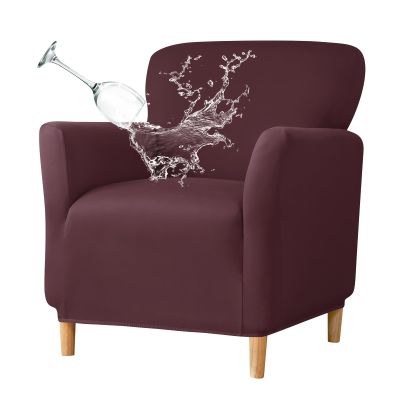 GOSTADY Banquet Armchair Slipcovers Waterproof Chair Covers Armchair 1-Piece Stretch Chair Covers for Living Room Nonslip Outdoor Armchair Slipcover Kids Pets Friendly Furniture Protector,Coffee