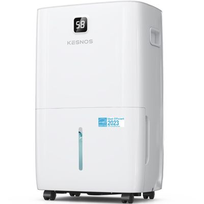 Kesnos 150 Pints Energy Star Dehumidifier for Home & Basement with Drain Hose, Front LED Display and 2.12 Gal Water Tank, Ideal for Spaces up to 7,500 Sq. Ft., Featuring Auto Defrost & Timer Function
