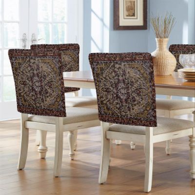 AMZRicher Boho Vintage Chair Back Covers for Dining Chairs 6 Pack, Washable Removable Chair Slipcover Back Chair Protector for Wedding Party Baby Shower Modern Geometric Abstract Art Aesthetics