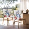 AMZRicher Blue Snowman Christmas Chair Back Covers for Dining Chairs 8 Pack, Washable Removable Chair Slipcover Back Chair Protector for Wedding Party Baby Shower Xmas Poinsettia Berry Snowflake view 3