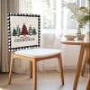 AMZRicher Christmas Chair Back Covers for Dining Chairs 6 Pack, Washable Removable Chair Slipcover Back Chair Protector for Wedding Party Baby Shower Green Red Xmas Tree Black and White Checkered view 2
