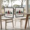 AMZRicher Christmas Chair Back Covers for Dining Chairs 6 Pack, Washable Removable Chair Slipcover Back Chair Protector for Wedding Party Baby Shower Green Red Xmas Tree Black and White Checkered view 4