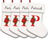 MALIHONG Personalized 4 Pack White Christmas Stocking Monogram Letter P Custom Name Velvet Xmas Christmas Stocking Holiday Firework Decor Gift for Family Friends 14.4" view 1