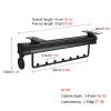 ARTSZY Pull Out Closet Rod, Adjustable Sliding Wardrobes Rack, Telescopic Closet Hanging Organizer Bracket, Metal Valet Rod with Sliding Rail, Black(41-81cm/16.1-31.8in) view 3