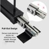ARTSZY Pull Out Closet Rod, Adjustable Sliding Wardrobes Rack, Telescopic Closet Hanging Organizer Bracket, Metal Valet Rod with Sliding Rail, Black(41-81cm/16.1-31.8in) view 4