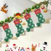 CUXWEOT White Snowflake on Green Christmas Stockings Custom Personalized Name Xmas Festive Gift Decor Family Party 17.52 x 7.87 Inch view 4