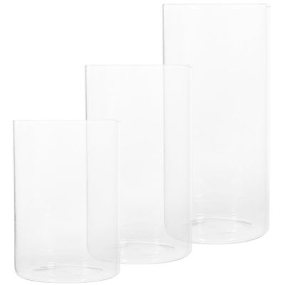 ABOOFAN 3pcs Glass Candle Holders for Pillar Candles Clear Cylinder Design for Home Decor Wedding Centerpieces