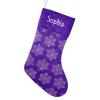 CUXWEOT Pink Snowflake on Purple Christmas Stockings with Name Text Personalized Custom Xmas Festive Gift Decor 17.52 x 7.87 Inch view 2