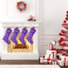 CUXWEOT Pink Snowflake on Purple Christmas Stockings with Name Text Personalized Custom Xmas Festive Gift Decor 17.52 x 7.87 Inch view 3