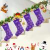 CUXWEOT Pink Snowflake on Purple Christmas Stockings with Name Text Personalized Custom Xmas Festive Gift Decor 17.52 x 7.87 Inch view 4