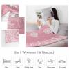 Fuzzy Fleece Throw Blanket, Lightweight Christmas Snowflake Watercolor Pine Leaves Pink Super Soft Flannel Bed Blankets, Reversible Plush Sherpa Blankets for Couch, Bed, Sofa 49"x59" view 3