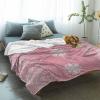 Fuzzy Fleece Throw Blanket, Lightweight Christmas Snowflake Watercolor Pine Leaves Pink Super Soft Flannel Bed Blankets, Reversible Plush Sherpa Blankets for Couch, Bed, Sofa 49"x59" view 4
