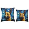 Belgian Malinois Dog Starry Night Painting Dog Mom Dad Throw Pillow view 3