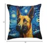 Belgian Malinois Dog Starry Night Painting Dog Mom Dad Throw Pillow view 4
