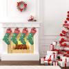 CUXWEOT Pitbull Santa Paws Snowflake Christmas Stockings Personalized Name Text Custom Xmas Holiday Pup Dog Gift Decor 17.52 x 7.87 Inch view 3