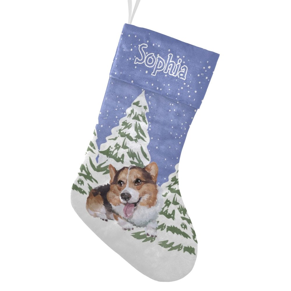 CUXWEOT Schnauzer Yorkie Snowflake Christmas Stockings Personalized with Name Custom Xmas Family Holiday Festive Gift Decor 17.52 x 7.87 Inch