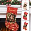 BUDAXCUST Personalized Christmas Stockings Custom Stocking with Name Picture Customized Xmas Stockings Personalized Buffalo Plaid Snowflake Stockings for Family Holiday Christmas Party Decor (Women) view 1