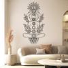 Metal Wall Art, Chakra Wall Art, Sun Metal Wall Art, Metal Moon Wall Decor, Geometric Metal Wall Art, Yoga Wall Decor, Spiritual Wall Art, Home Decor, Metal Wall Decor (Black, 29"x15"|76x40cm) view 2