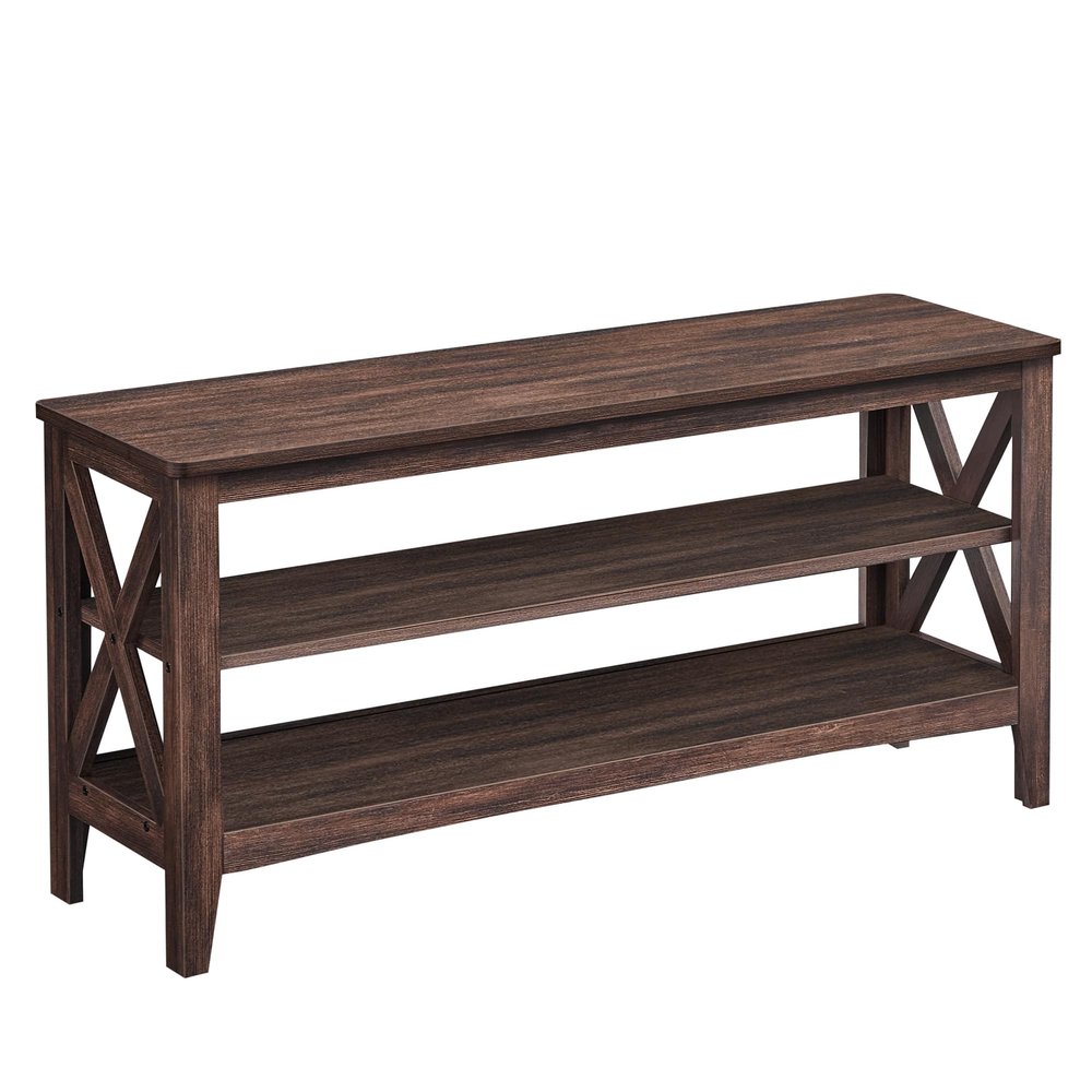 VASAGLE 2-Tier Shoe Bench, 11.8 x 39.4 x 18.9 Inches, Holds up to 600 lb