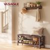 VASAGLE 2-Tier Shoe Bench, 11.8 x 39.4 x 18.9 Inches, Holds up to 600 lb view 2