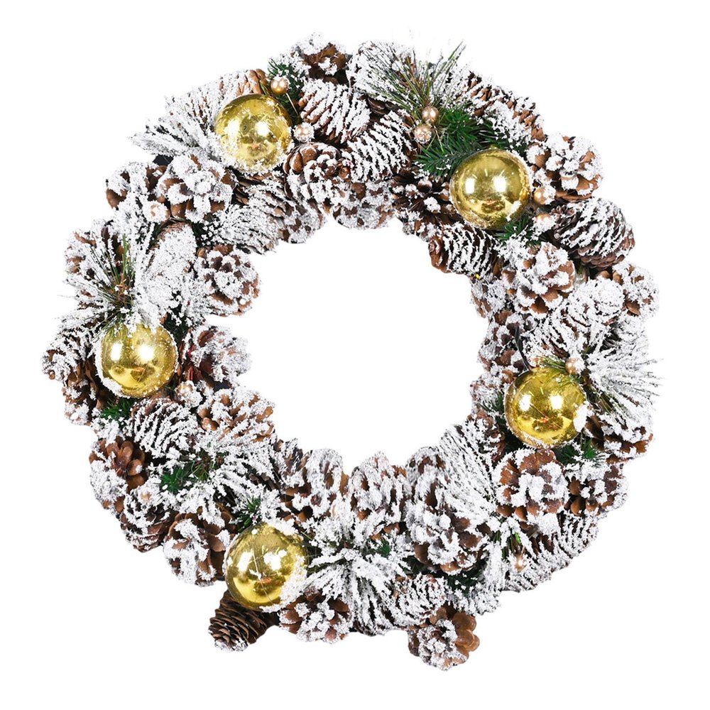 36cm Christmas Wreath, Artificial Decoration Wreath for Front Door Wall Window Indoor Outdoor Christmas Decorations