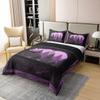 100% Cotton Purple Bear Duvet Cover Wild Jungle Animal Botanical Trees Decor Bedding Set for Kids Teens Adults Lodge Cabin Rustic Style Comforter Cover with 2 Pillowcases(No Comforter) Queen Size view 2