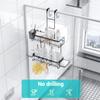 Aitatty Over the Door Shower Caddy Hanging: Black Rustproof Shower Organizer over the Door - No Drilling Bathroom Rack for Inside view 4