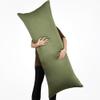 100% Cotton Body Pillow Case Cover with Zipper, Wrinkle-Free, Super Soft Pillowcase, Breathable Long Pillow Protector, 21" x 54", Green view 2