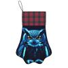 Blue Owl Printed Pet Paw Christmas Stockings Personalized Christmas Plaid Stockings Xmas Fireplace Hanging Stockings for Christmas Decorations view 1