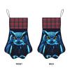 Blue Owl Printed Pet Paw Christmas Stockings Personalized Christmas Plaid Stockings Xmas Fireplace Hanging Stockings for Christmas Decorations view 3