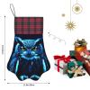 Blue Owl Printed Pet Paw Christmas Stockings Personalized Christmas Plaid Stockings Xmas Fireplace Hanging Stockings for Christmas Decorations view 4