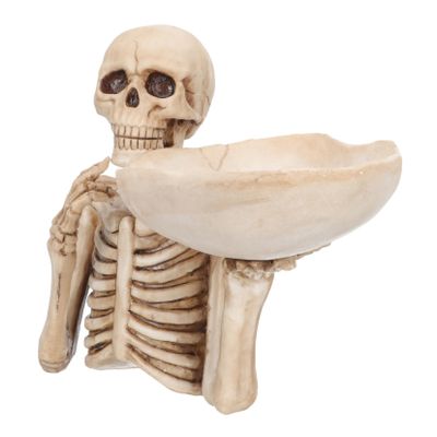 ARTIBETTER Skull Storage Tray Halloween Candy Dish Keys Bowl Skull Jewelry Ring Holder Stand Trinket Holder Desk Organizer Desktop Key for Home Office Decoration
