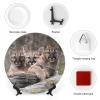 Animal Lion Baby Decorative Plate, Ceramic Wall Decor Plate, Decorative Plate W/Stand, Home Decoration Round Display Plate, Porcelain Ornament Wall Art, Housewarming Gift, 6" view 3