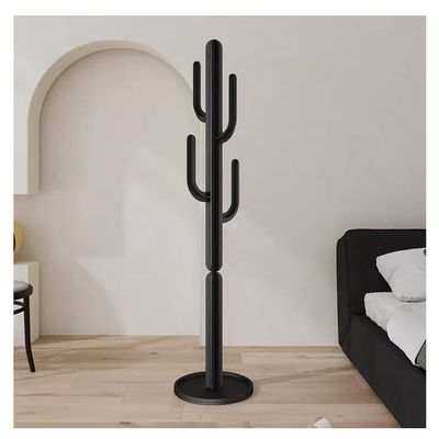 zktoermn Metal Coat Rack Stand, Heavy Duty Cactus Coat Rack Free Standing Hall Tree with 4 Hooks for Clothes Bags Scarvf Umbrellas for Clothes Hat Bags (Color : Black, Size : 40x40x170cm)