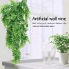 2PCS Artificial Hanging Plants Fern, Plastic Green Fake Wall Hanging Ferns Plants, Artificial Greenery Plant Greenery Vines for Garden Wedding Decoration view 3