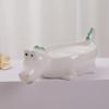 Mumain Cute Ceramic Soap Dish Duck Shape Soap Holder Self Draining Soap Box Soap Tray Creative Animal Soap Bar Holder for Shower, Bathroom, Decor, Kitchen, Counter (Dinosaur) view 1