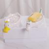 Mumain Cute Ceramic Soap Dish Duck Shape Soap Holder Self Draining Soap Box Soap Tray Creative Animal Soap Bar Holder for Shower, Bathroom, Decor, Kitchen, Counter (Dinosaur) view 2