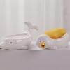 Mumain Cute Ceramic Soap Dish Duck Shape Soap Holder Self Draining Soap Box Soap Tray Creative Animal Soap Bar Holder for Shower, Bathroom, Decor, Kitchen, Counter (Dinosaur) view 4