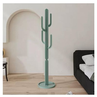 zktoermn Metal Coat Rack Stand, Heavy Duty Cactus Coat Rack Free Standing Hall Tree with 4 Hooks for Clothes Bags Scarvf Umbrellas for Clothes Hat Bags (Color : Green-B, Size : 40x40x170cm)