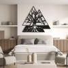 Cadeali Viking Tree of Life Wall Decor, Tree of Life Metal Wall Art, Viking Rune Art, Nordic Mythology Decor, Vegvisir Sign, Celtic Decoration for Home (White, 35"x35"|90x90cm) view 2