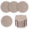 Coasters with Holder, Cotton Woven CoastersAbsorbent Coaster Set of 8 for Table Protection, Home Decor, Glasses, Cups, Bar, Housewarming Gift view 1