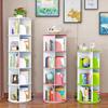 Children's Bookshelf Organiser Creative Rotating Bookshelf Round Floor Bookshelf Multi-Layer Shelf Height Adjustable Multifunctional Storage Rack Double-Layer Three-Layer Five-Layer ( Color : Green , view 3