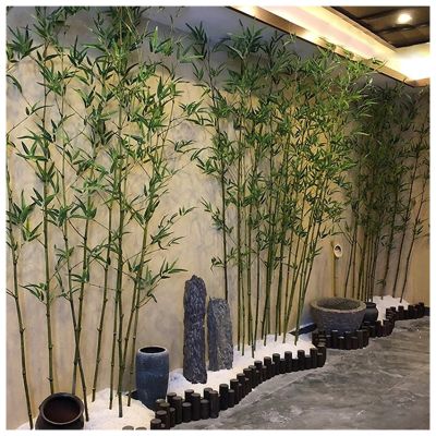 Outdoor Patio Yard Faux Bamboos, DIY Wall Corner / Window View Tree, Artificial Green Plants - Denser Leaves, Cottage Office Living Room Farmhouse Decor, 6.5 5.9 4.9 3.9 3.2 ft Tall ( Color : 60 pack