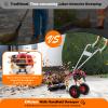 Gas Power Sweeper,43CC 2 Stroke Gas Powered Lawn Sweeper Handheld Walk Behind Power Sweeper,Outdoor Gasoline Power Broom Sweeper Snow Brush Sweeper for Driveway Walkway Park view 2